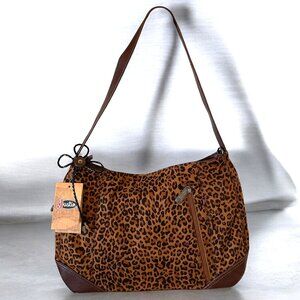 Justin Leopard Print Shoulder Bag — Western Cowhide Style Conceal Carry Purse